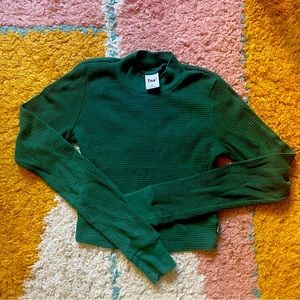 Aritzia TNA Cropped Thermal Mock Neck 2XS